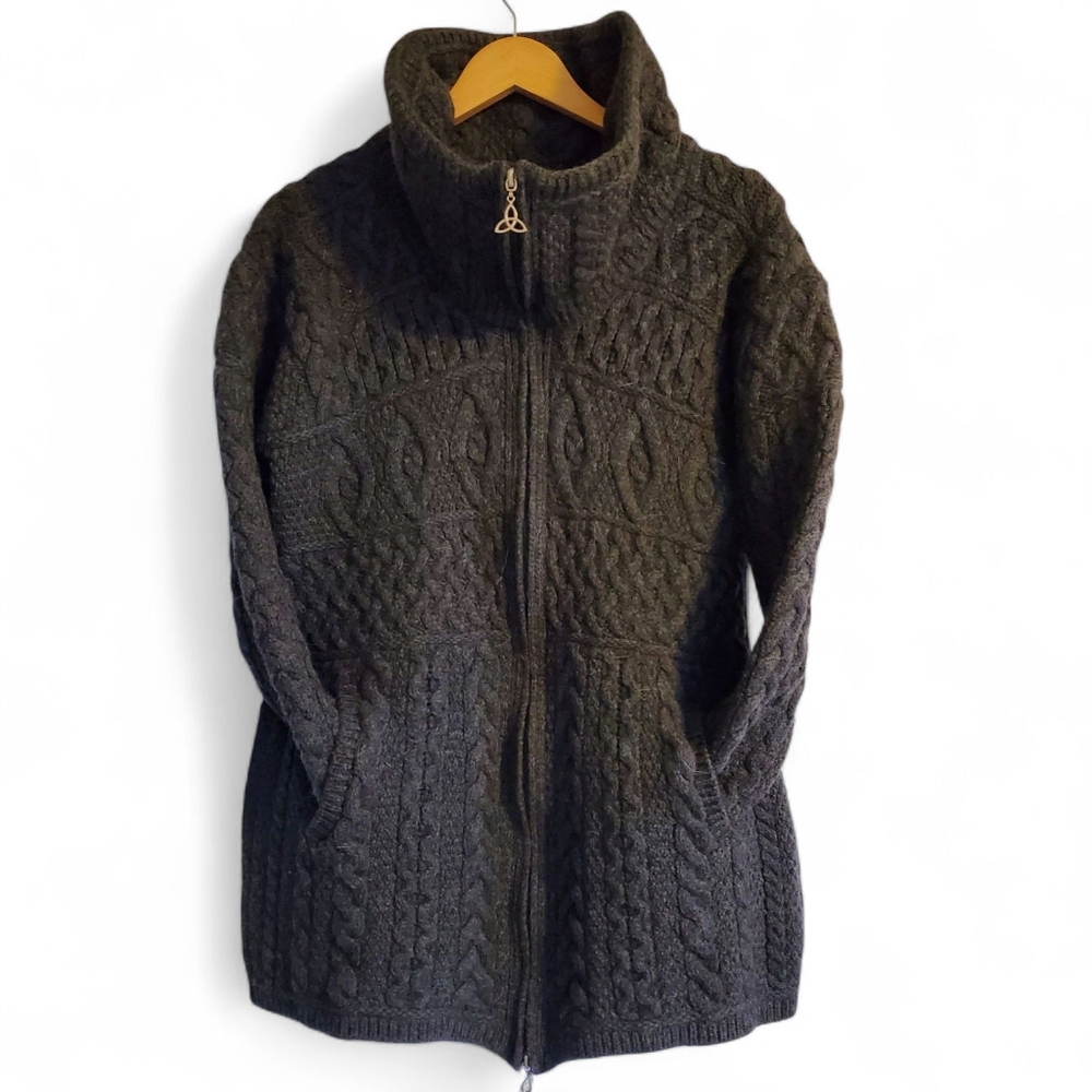 Aran Crafts Wool Sweater/ Jacket XL